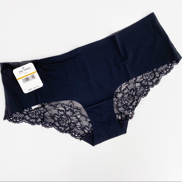 Free People Smooth-Front Hipster Sheer-Lace Back Panty Black NEW SEALED - Picture 4 of 11